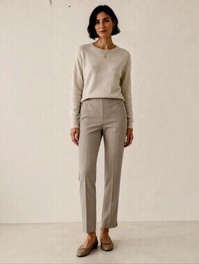 Chico's Fabulously Slimming Ponte Slim Ankle Pants Camel/Taupe Size 8 NWT